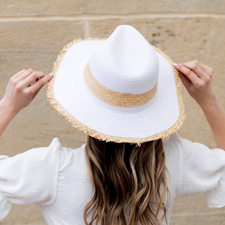Fray Edge Rattan Panama Hat