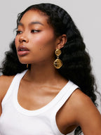 Stainless Steel 18K Gold-Plated Square Earrings