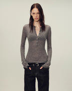 Ultrafine Wool Blend Versatile V-Neck Cardigan "Warm Brown Quiet Autumn"