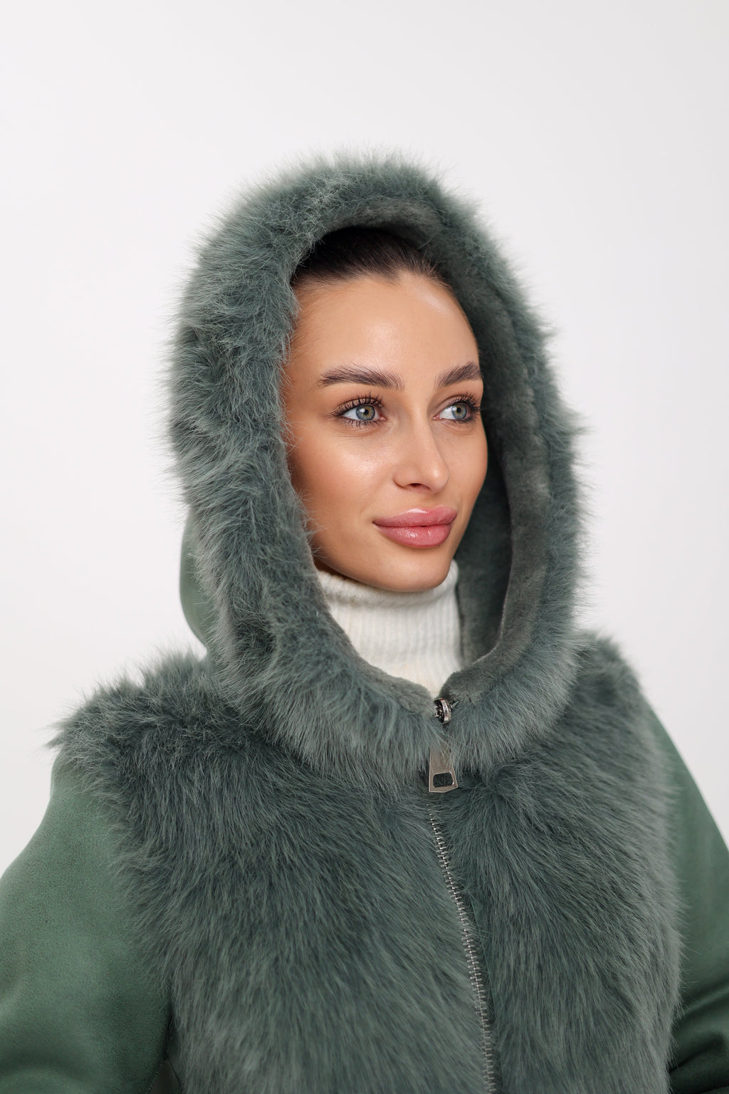 Reversible Hooded Wool Blend Jacket