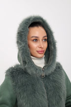 Reversible Hooded Wool Blend Jacket