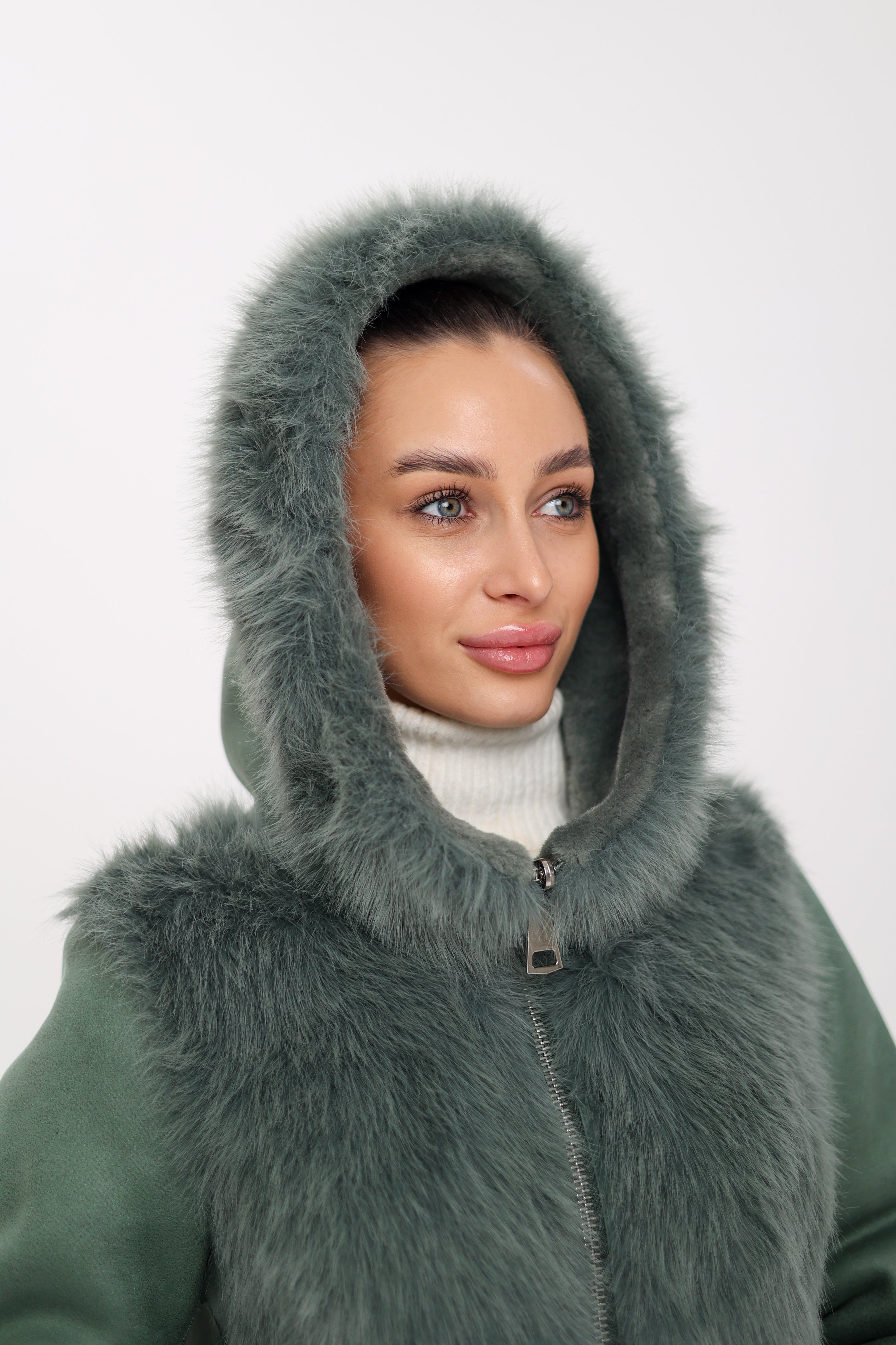 Reversible Hooded Wool Blend Jacket