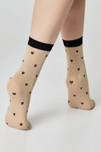 Shimmering Socks Conte Fantasy with "Hearts" Designs