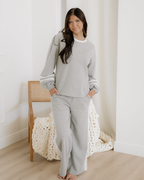 Jordyn Varsity Long Sleeve Pullover and Pants Set | Gray