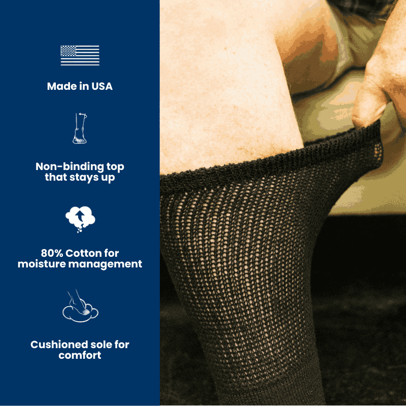 Women's Cotton Diabetic Crew Socks | 6 Pairs
