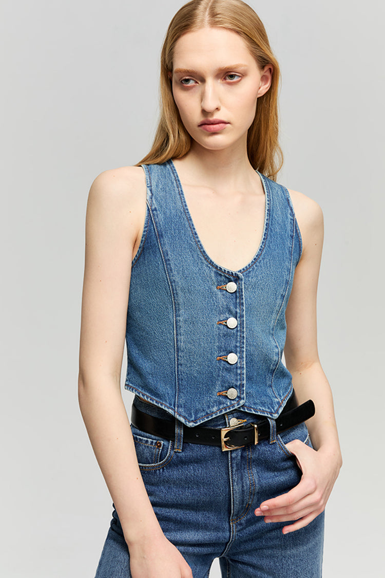 Blue Horizon Denim Vest | HJ903