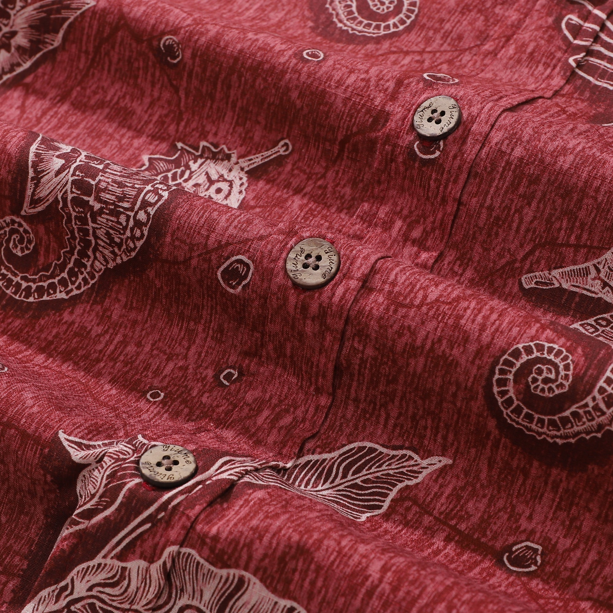 Red Hawaiian Shirt For Men | Seahorses
