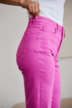 Crop Chloe Tummy Control High Waist Raw Hem Jeans