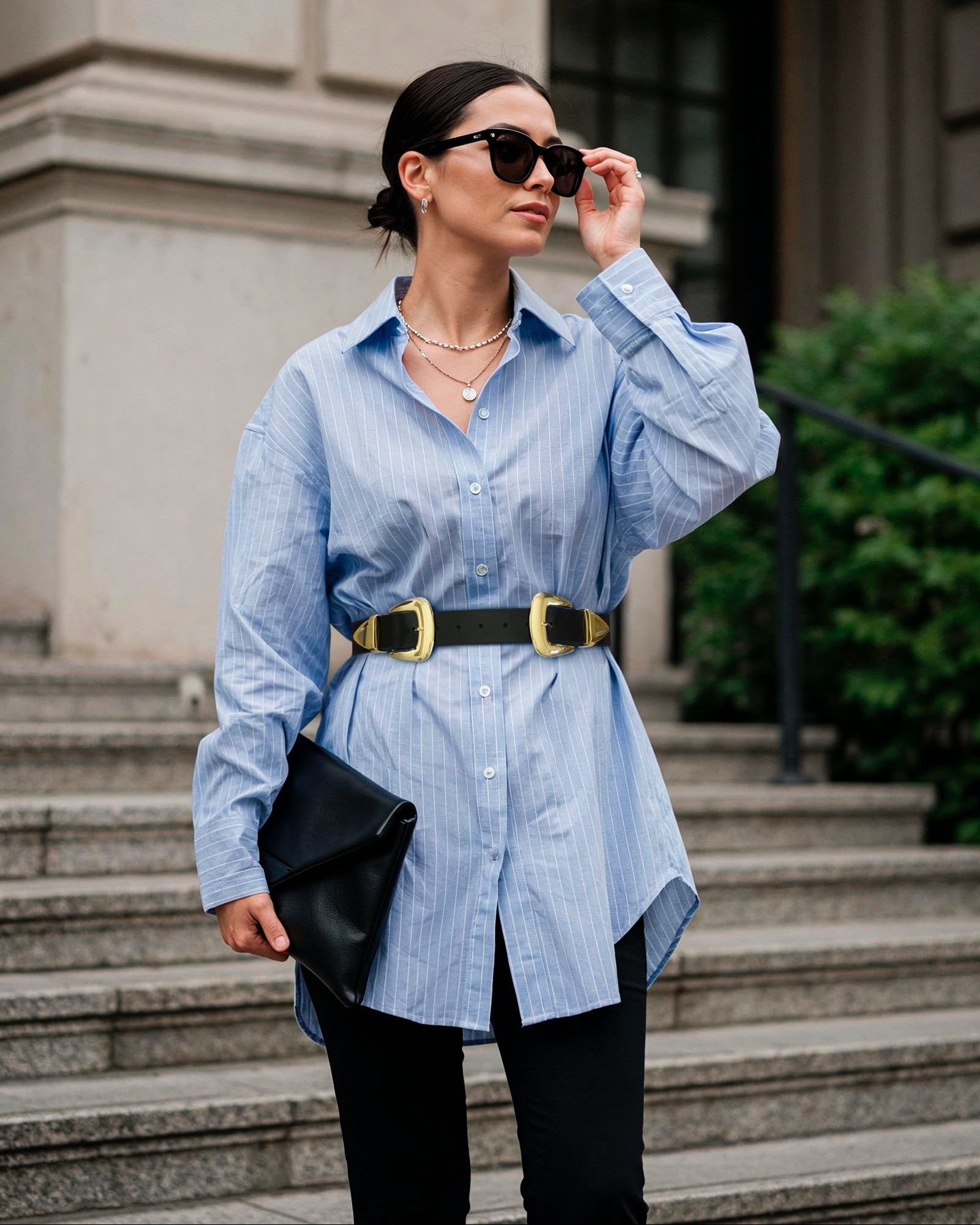 Double Buckle Western Waist Belt for Women