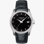 Tissot Couturier Watch | Women | Black Dial + Leather Strap