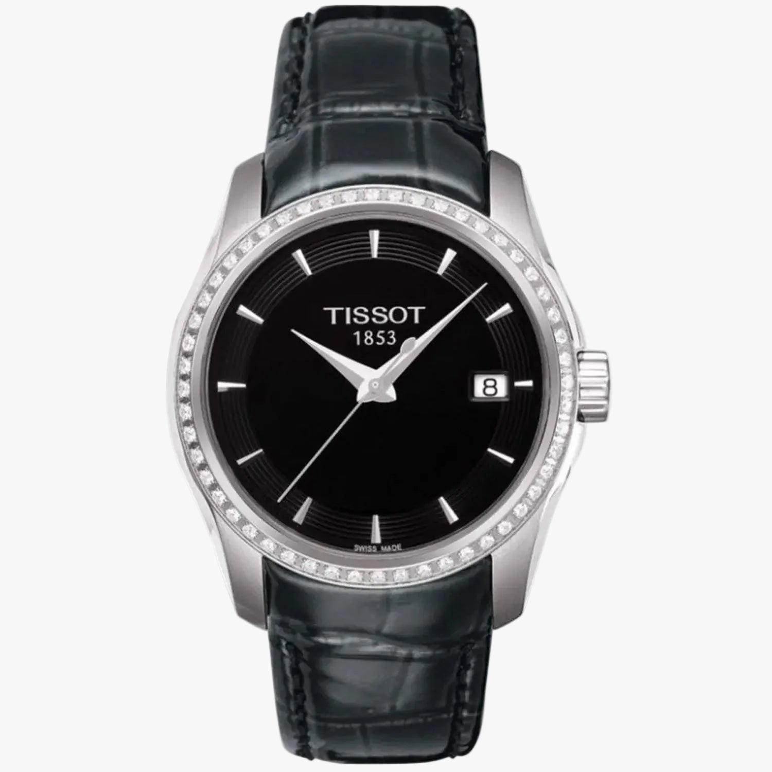 Tissot Couturier Watch | Women | Black Dial + Leather Strap