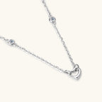 Silver Heart Moissanite Pendant Necklace