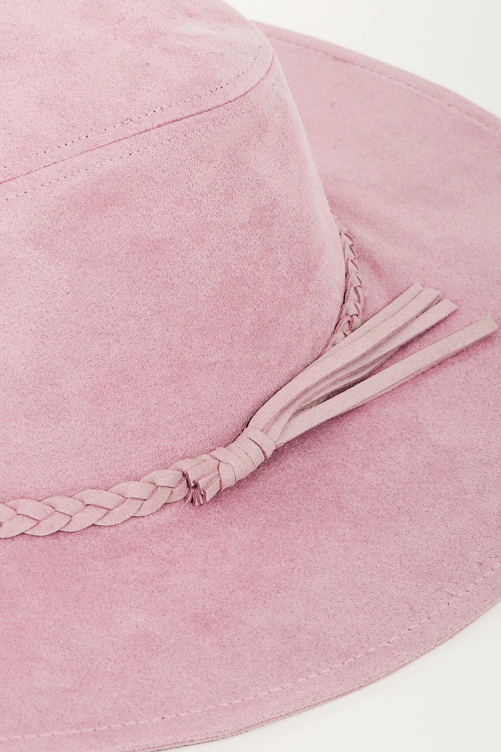 Mauve Braided Faux Suede Hat