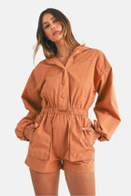 Snap Down Hooded Romper