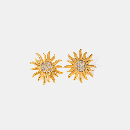 Sun Shape Rhinestone Stud Earrings