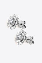 Flower Shape 925 Sterling Silver Stud Earrings