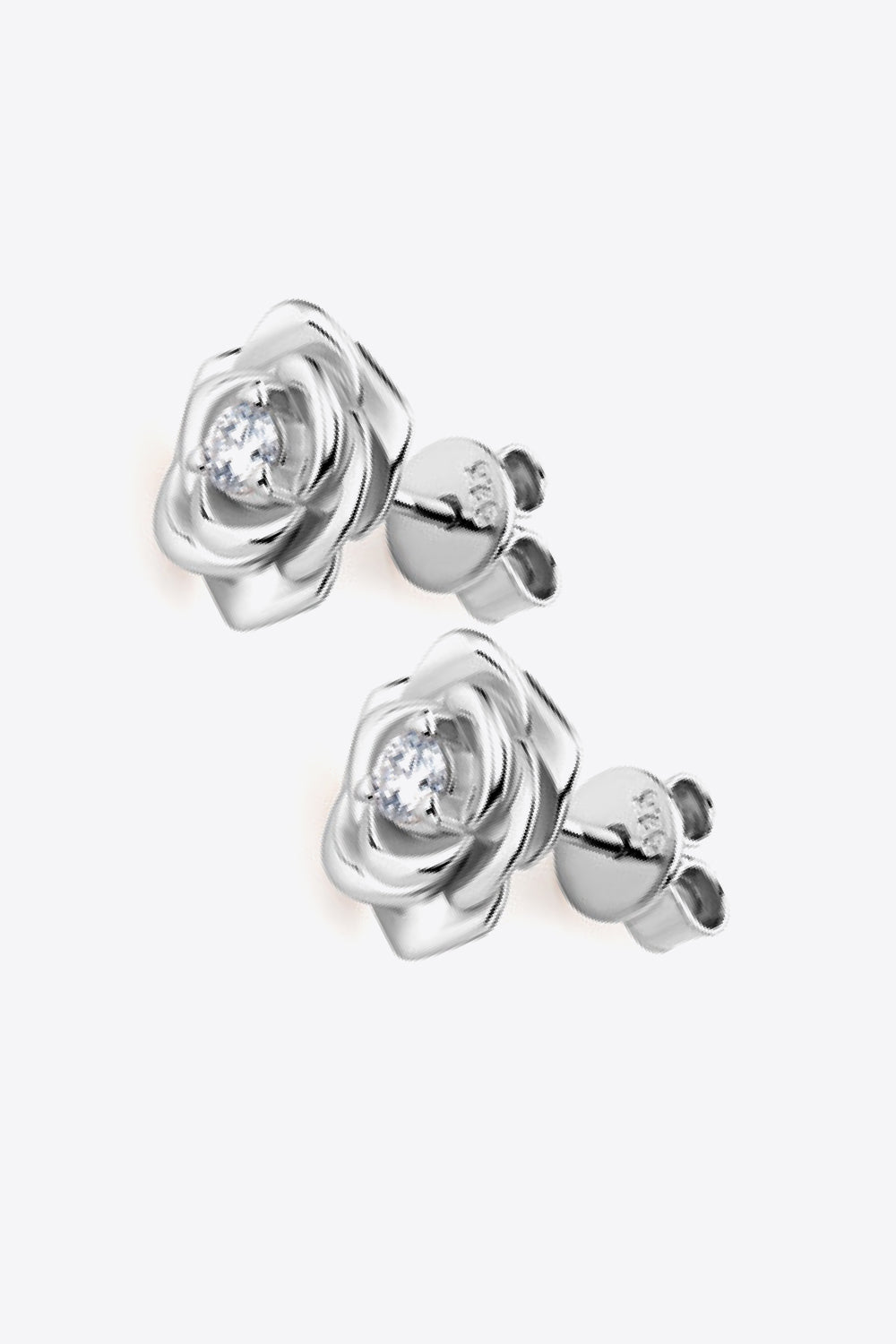 Flower Shape 925 Sterling Silver Stud Earrings