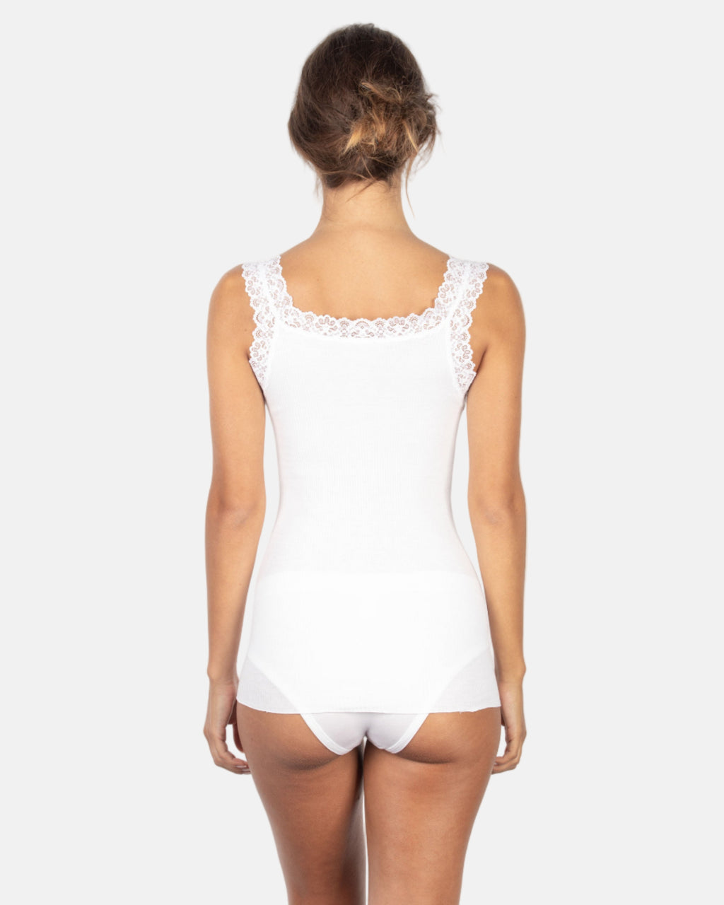 BASIC COTTON Free Spirit Premium Cotton Women's Lace Trim Tank Top