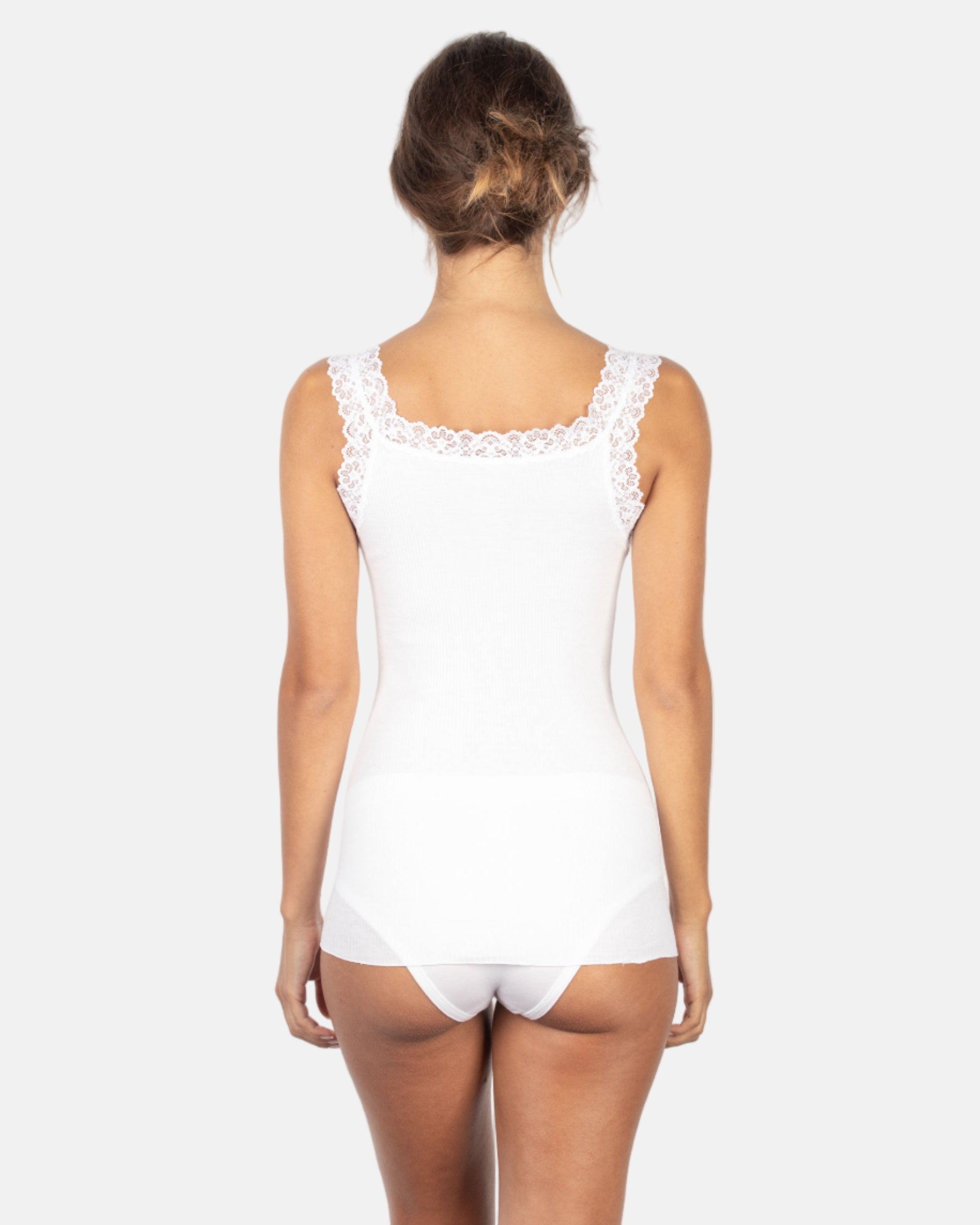 BASIC COTTON Free Spirit Premium Cotton Women's Lace Trim Tank Top