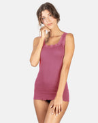 BASIC COTTON Free Spirit Premium Cotton Women's Lace Trim Tank Top