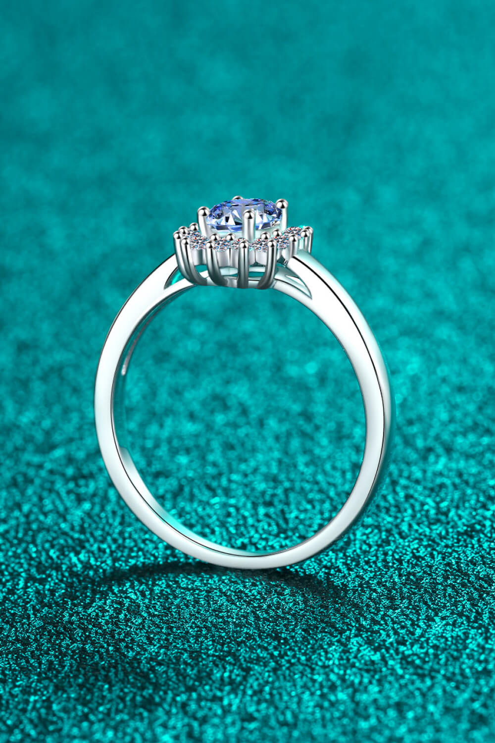 On My Own Blue Moissanite Ring