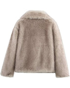 Women's Beige Faux Fur Jacket BYMANYC ® New York CONTEMPORARY VIBRANT MODERN FASHION | New Collection