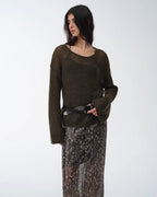 Mohair Sequin Knit Blend Hollow Oversized Sweater | Sparkling Spring
