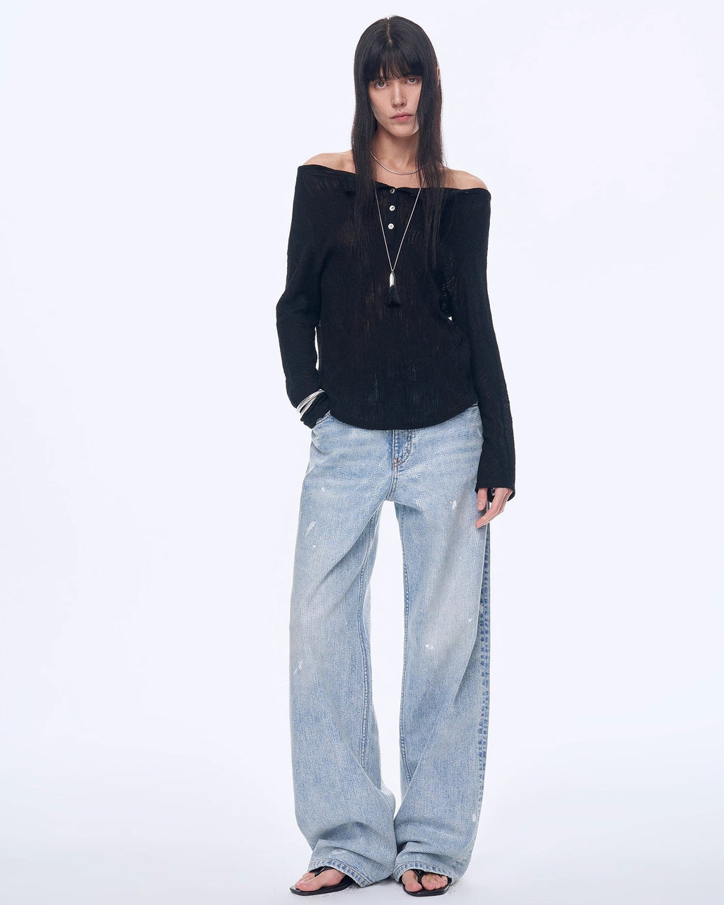 Distressed Dirty Dyed Tencel Cotton Jeans ‘Art Journey’