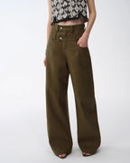 Old Money Style Linen Cut Scimitar Pants ‘Weiss Love Letter’