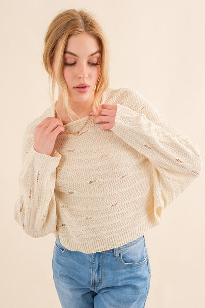 Natural Beige Dolman Sleeves Sweater