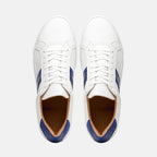 Olympias Italian Calfskin and Crocodile Stripe Sneaker | Navy