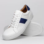 Olympias Italian Calfskin and Crocodile Stripe Sneaker | Navy