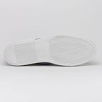 Olympias Italian Calfskin and Crocodile Stripe Sneaker | Navy