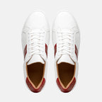 Olympias Italian Calfskin and Crocodile Stripe Sneaker | Red