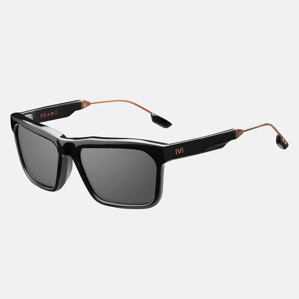 Deano Sunglasses Polished Black & Copper | Grey AR Lens