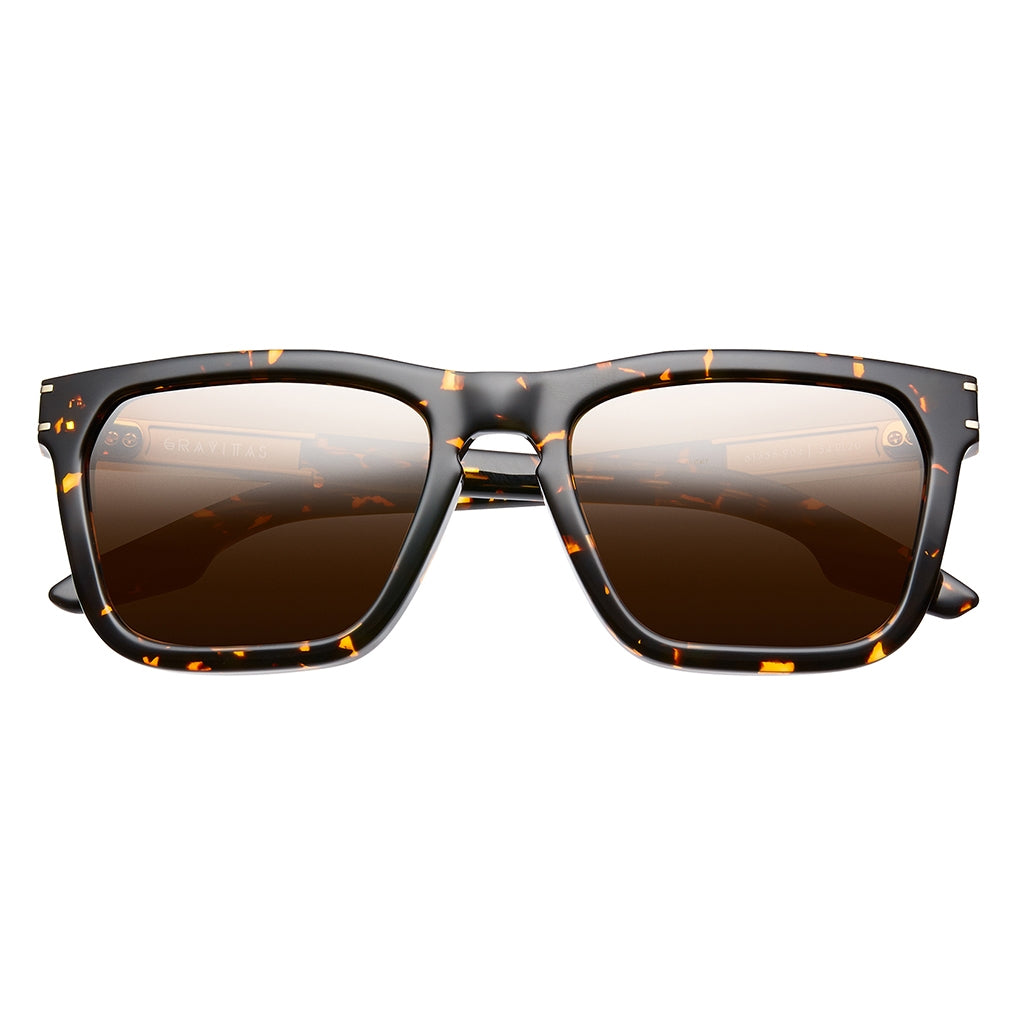 Gravitas Sunglasses Polished Ambercomb Tortoise Brushed Gold | Bronze AR Lens