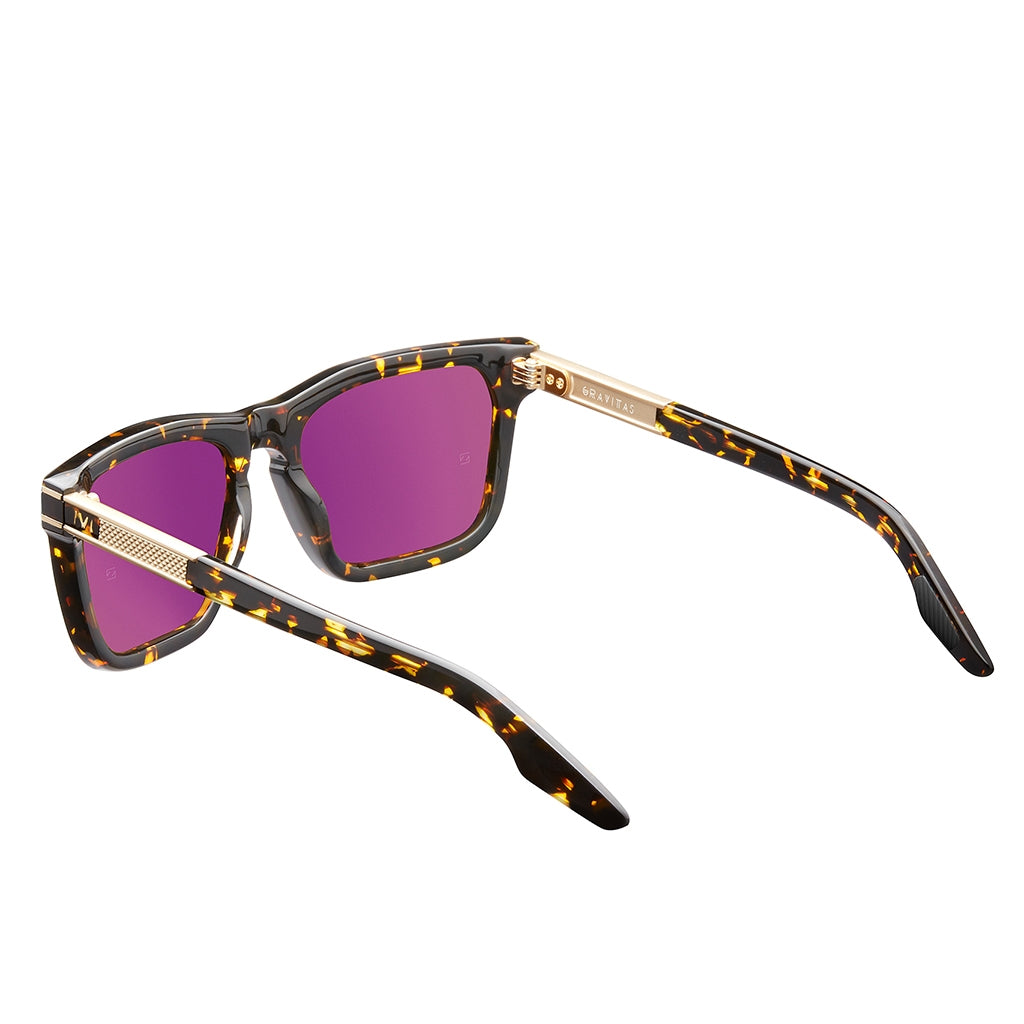 Gravitas Sunglasses Polished Ambercomb Tortoise Brushed Gold | Bronze AR Lens