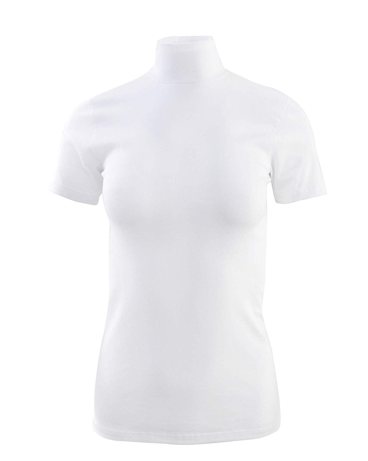 BASIC COTTON Free Spirit Premium Quality Cotton Women's Turtleneck Short Sleeve Shirt