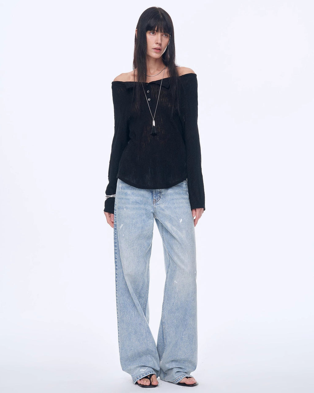 Distressed Dirty Dyed Tencel Cotton Jeans ‘Art Journey’