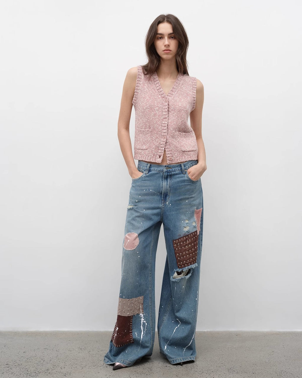 ‘Stacking Rehearsal’ Vintage Style Layering Wool Blend Knit Cardigan Vest