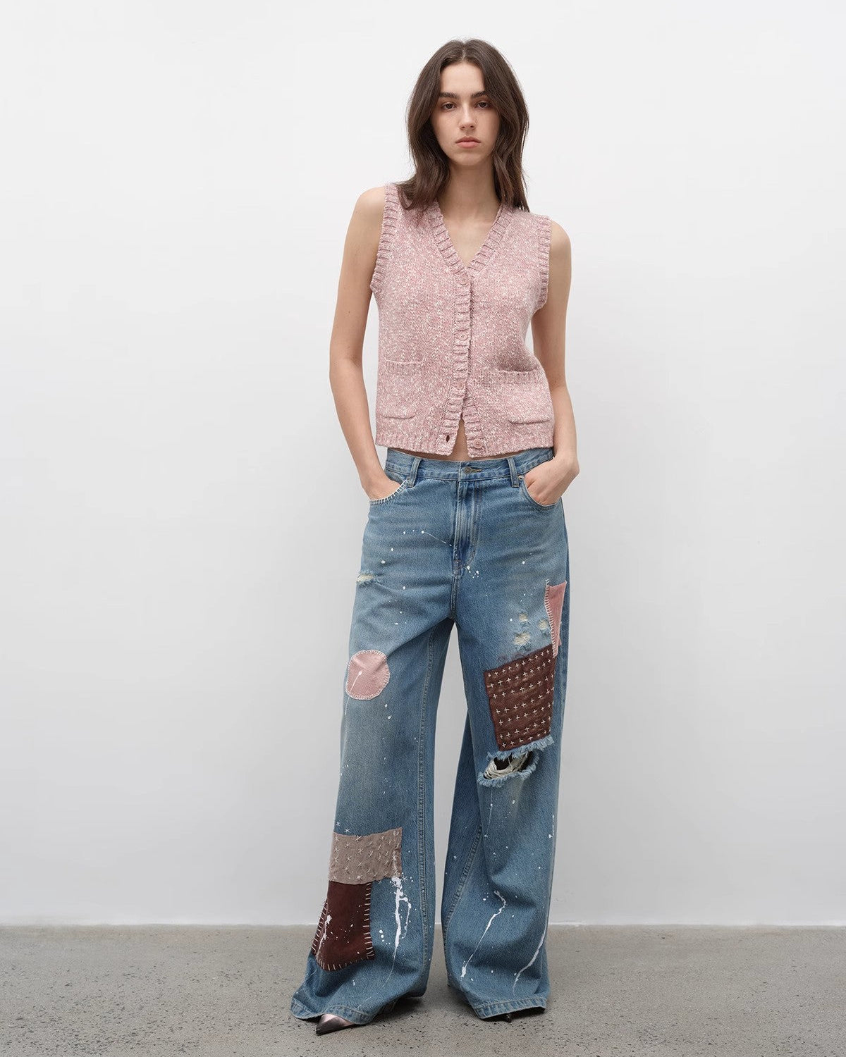 ‘Stacking Rehearsal’ Vintage Style Layering Wool Blend Knit Cardigan Vest