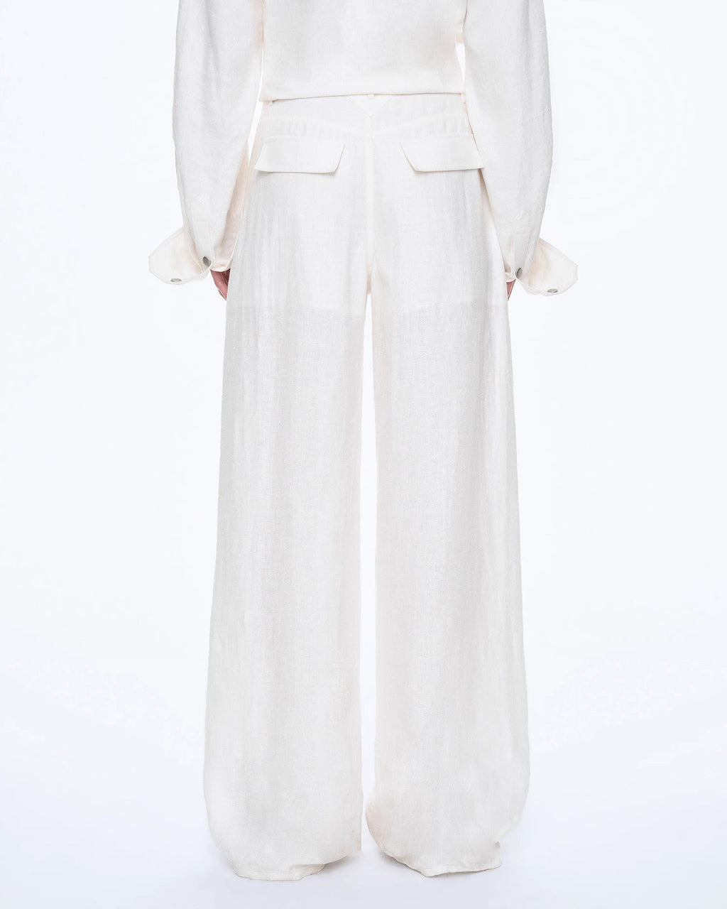 Fireladyfur Women's Stand-Up Silhouette Double Waist Linen Trousers ‘Berlin Street’