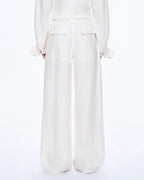 Fireladyfur Women's Stand-Up Silhouette Double Waist Linen Trousers ‘Berlin Street’