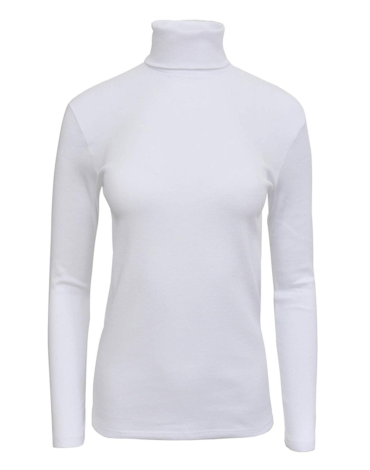 BASIC COTTON Free Spirit Premium Quality 100% Brushed Cotton Women's Turtleneck Top