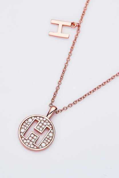 Letters A to J Pendant Necklace with Moissanites