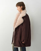 Fireladyfur Women's Winter Goose Down Coat with Tuscan Wool