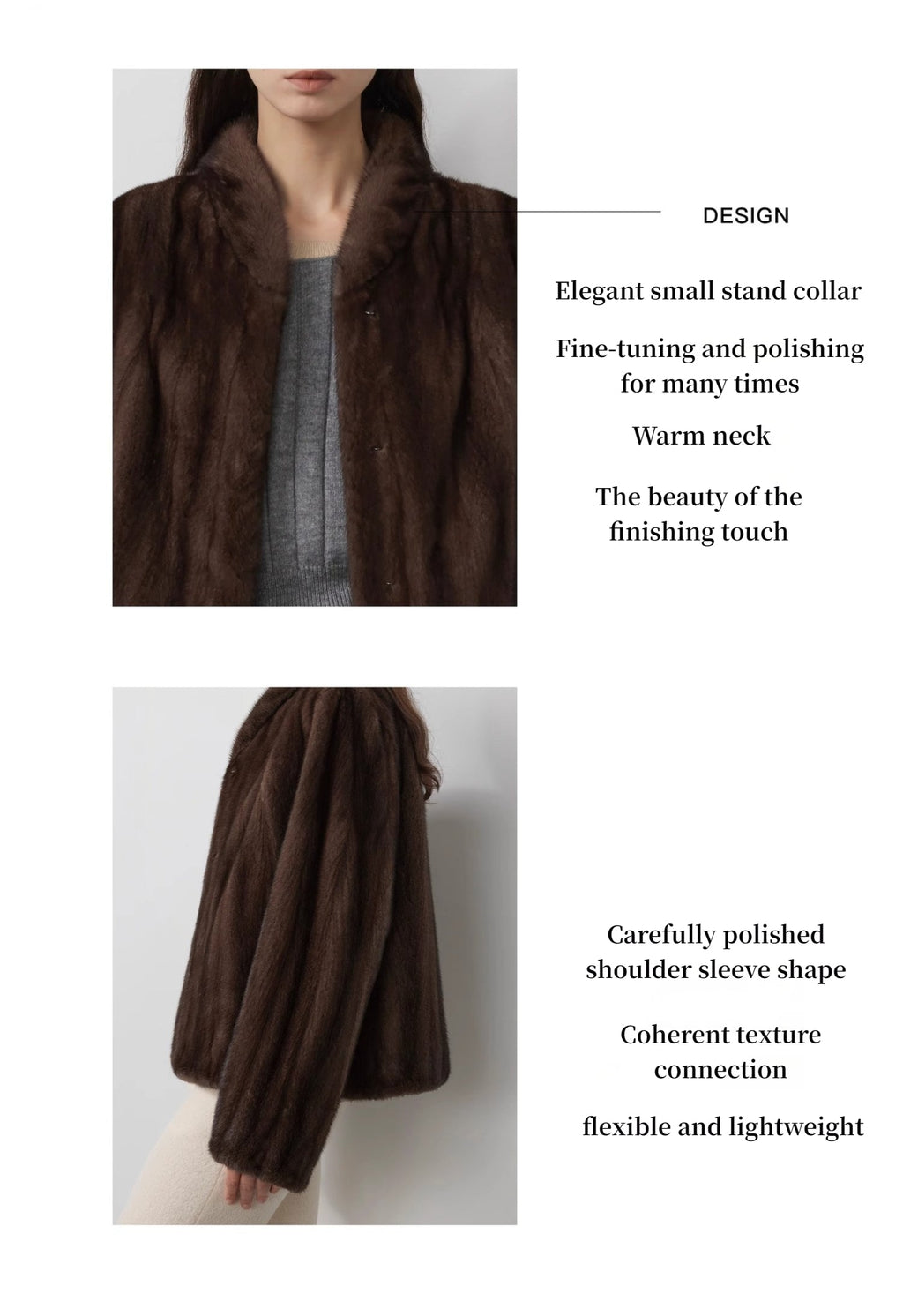 Behind The Vintage Mink Stand Collar Short Fur Coat