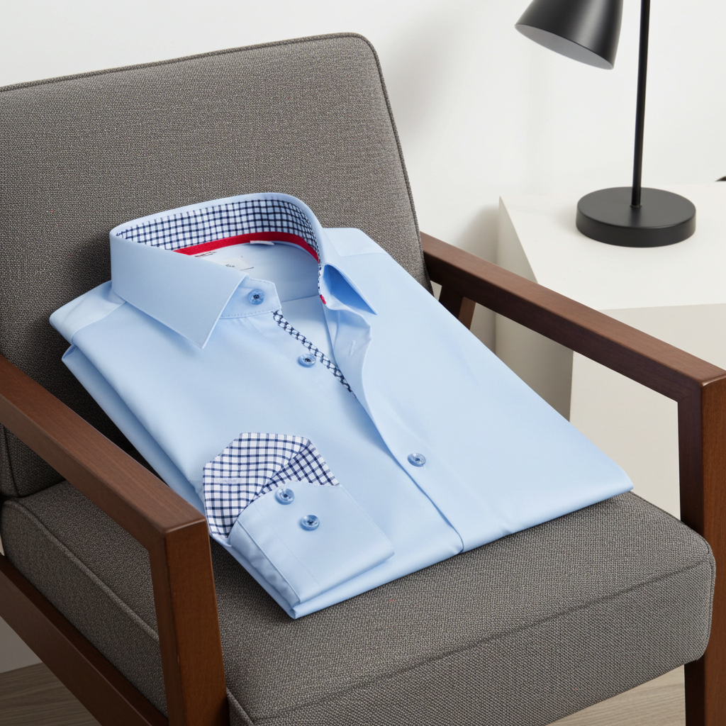 Daniel Button-Up Shirt with Contrast Details Blue | Contemporary Fit (Regular)