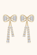 Bow Tie Moissanite Silver Earrings