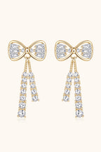 Bow Tie Moissanite Silver Earrings